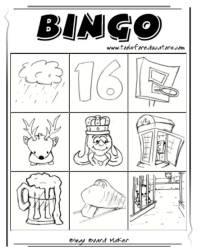 phonics bingo board templates