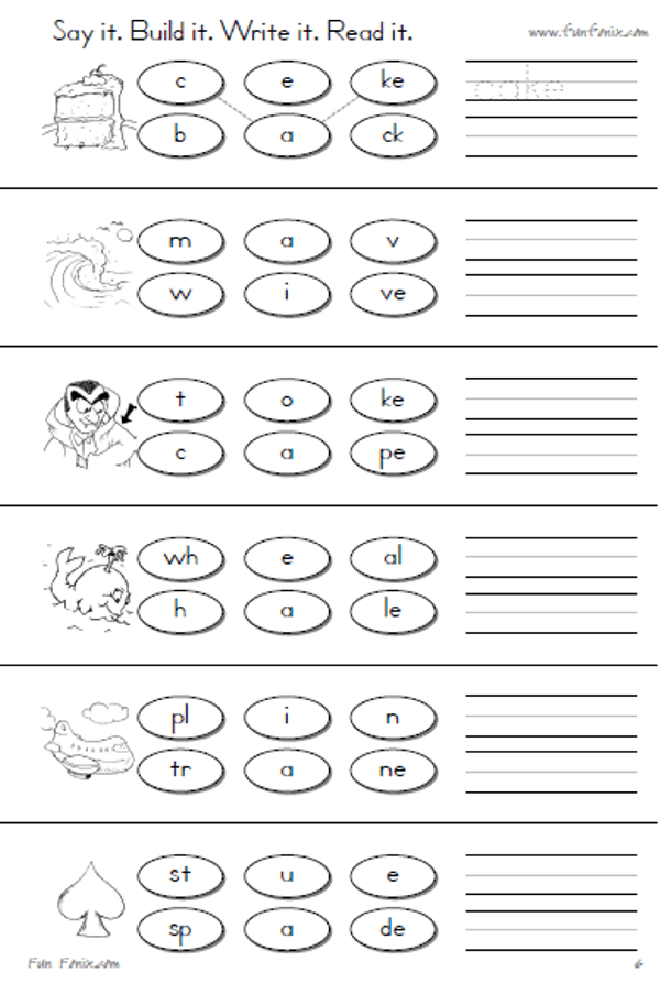 Fun Fonix Book 3 Long Vowels And Silent E Worksheets