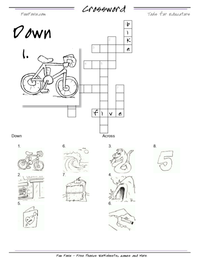Crossword puzzle with image clues example