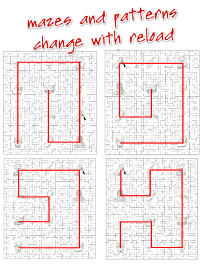 Maze and content square patterns change with each reload