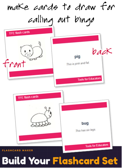 Make calling cards with the TFE flashcard maker